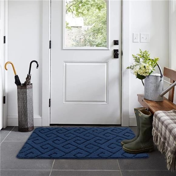 Indoor Doormat, Front Door Mat for Entrance (20"x32"Navy Blue) Machine Washable - Picture 5 of 6